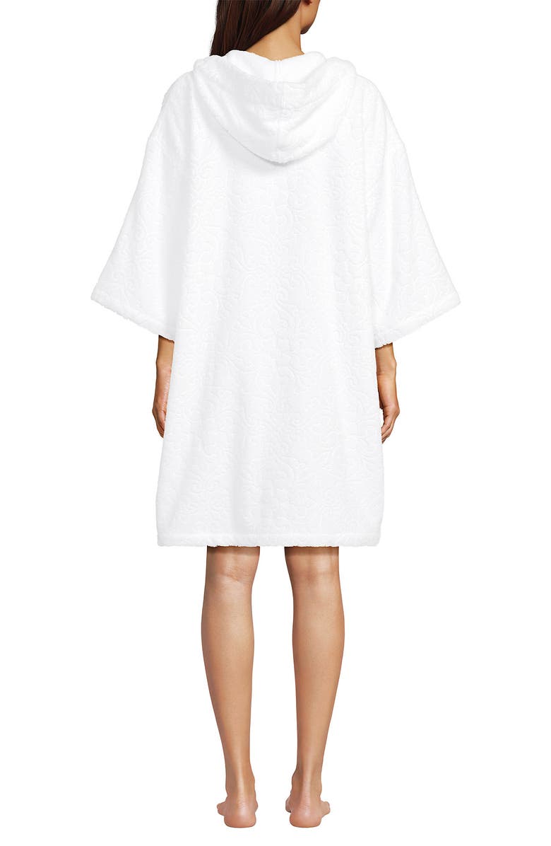 Lands' End Terry 3/4 Sleeve Pullover Hooded Spa Robe, Alternate, color, White