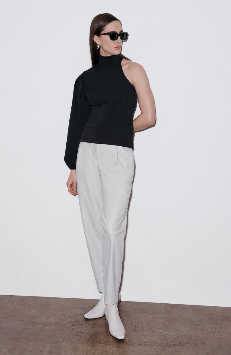 Marcella Rhett One Shoulder Sweatshirt, Alternate, color, Black