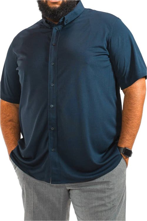 Regent Row Big And Tall Commuter Shirt Short Sleeve Button Down In Navy