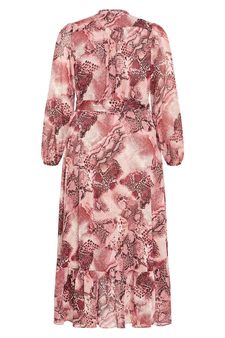 Instinct Snakeskin Print Long Sleeve Wrap Dress, Alternate, color, VIPER