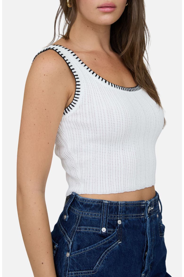 Contrast Stitch Tank, Alternate, color, IVORY