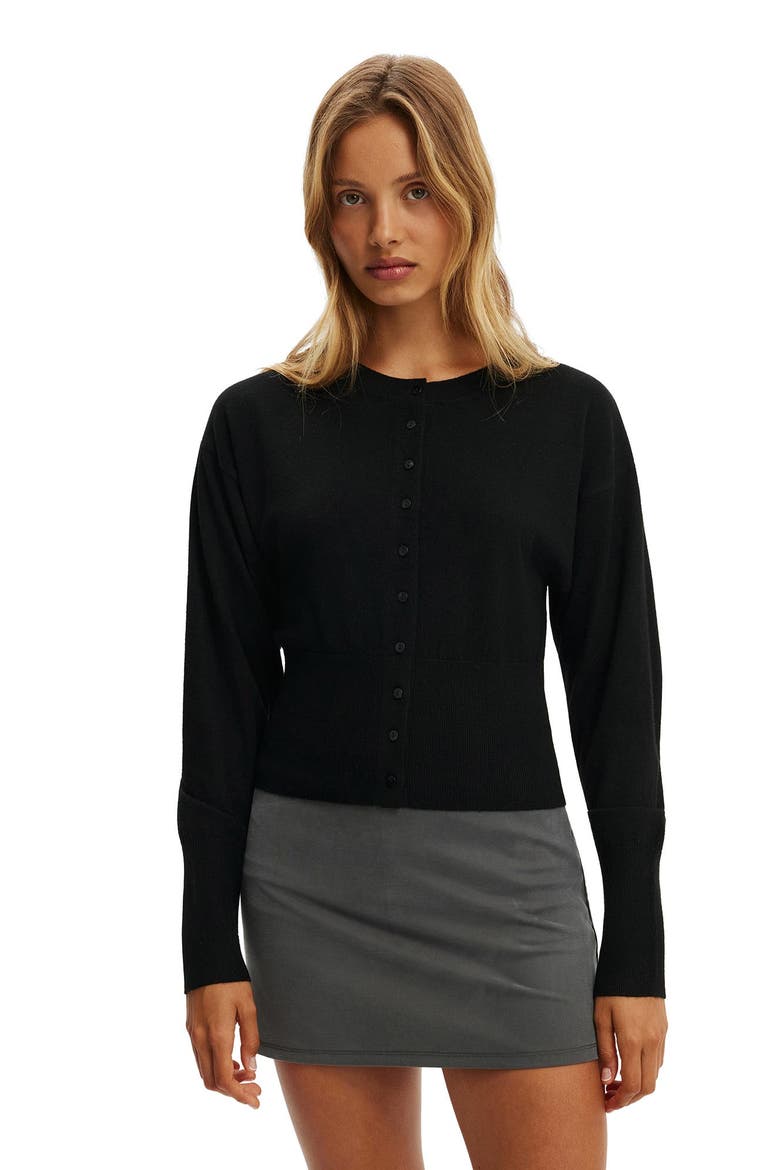 Women's Sara Button Cardigan, Main, color, Black