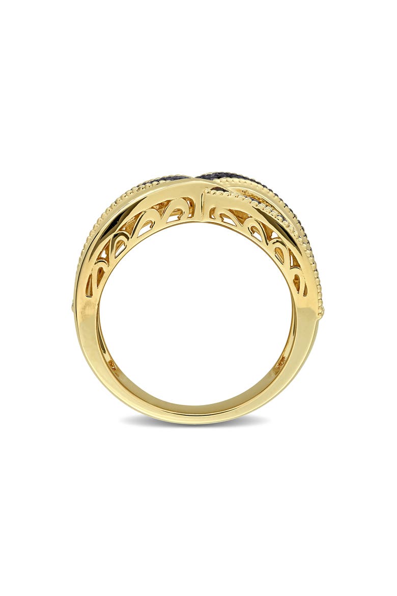 Black Diamond Crisscross Ring, Alternate, color, BLACK