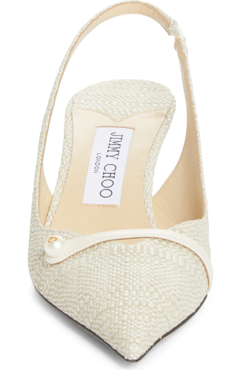 Jimmy Choo Amita Raffia Pointed Toe Slingback Pump, Alternate, color, Natural