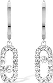 Messika Move Uno Mismatched Pavé Diamond Drop Earrings