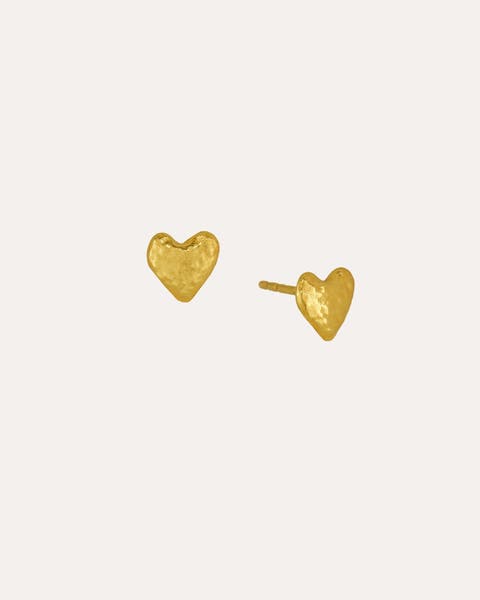Hammered Heart Studs