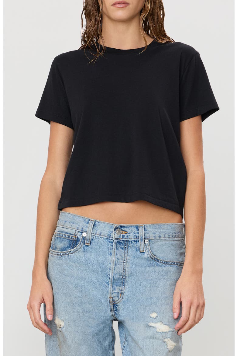 Short-Sleeved Boxy T-Shirt, Main, color, BLACK