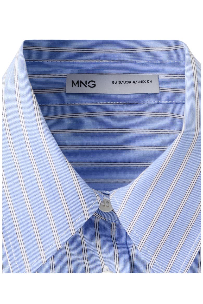 Stripe Cotton Blend Poplin Button-Up Shirt, Alternate, color, SKY BLUE