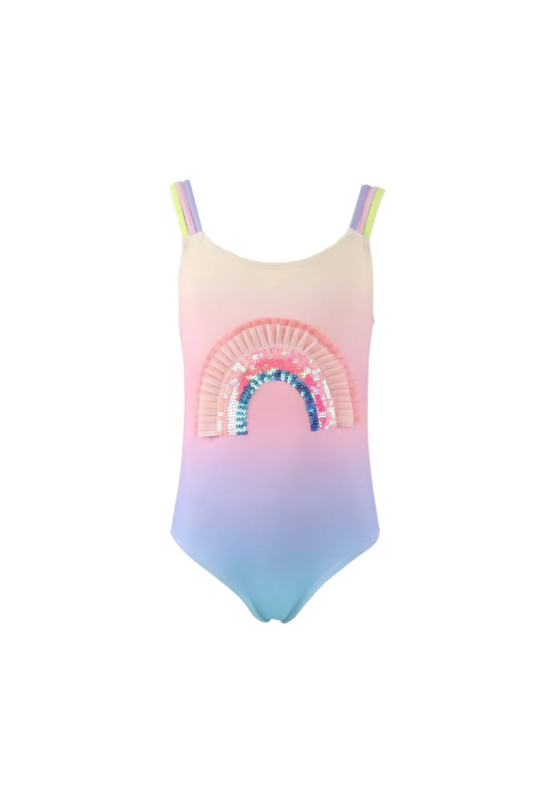 Ombre Rainbow Swimsuit, Main, color, Pink