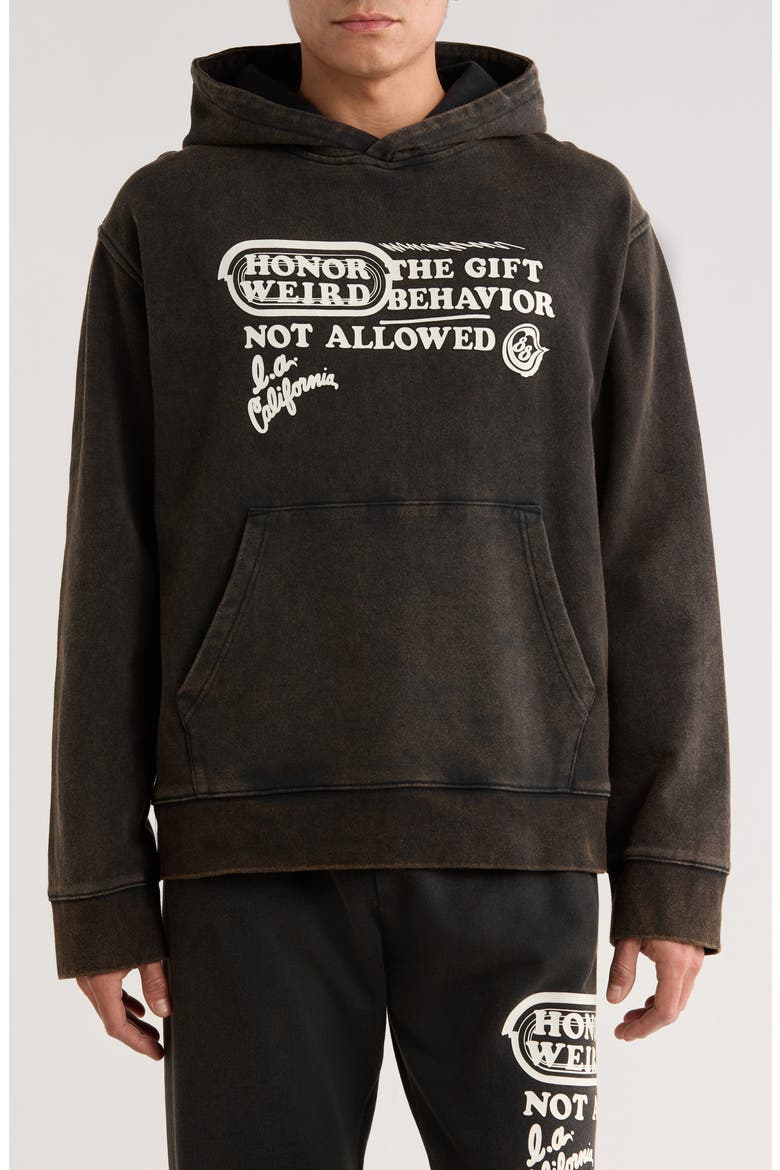 Not Allowed Cotton Blend Hoodie, Main, color, BLACK