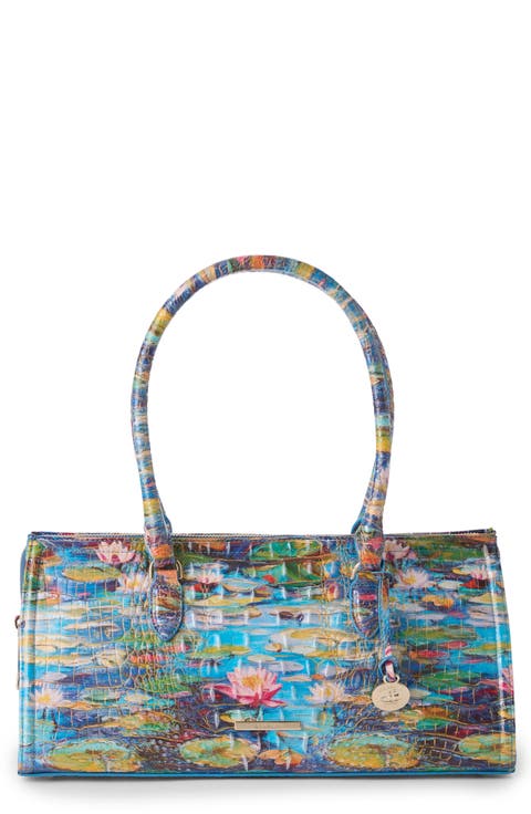 Sophia Croc Embossed Leather Satchel