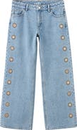 MANGO TEEN Embroidered Straight Leg Nonstretch Jeans