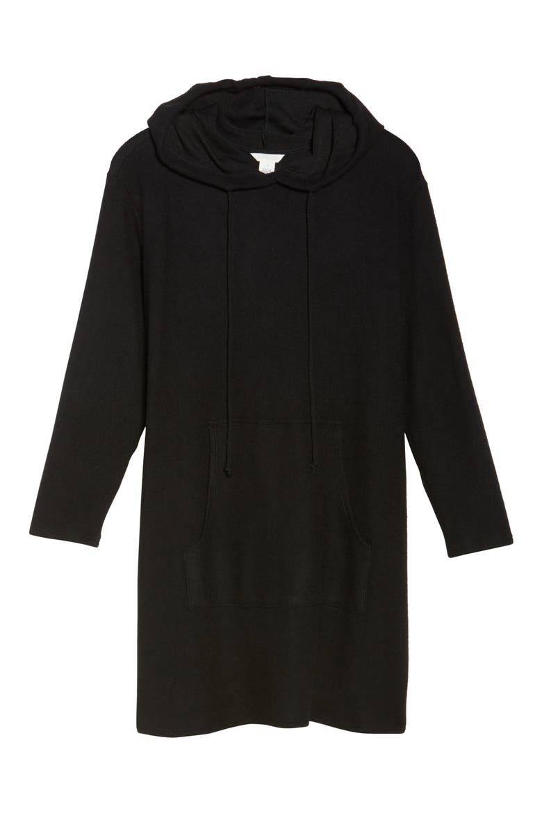 Hooded Knit Tunic, Alternate, color, BLACK