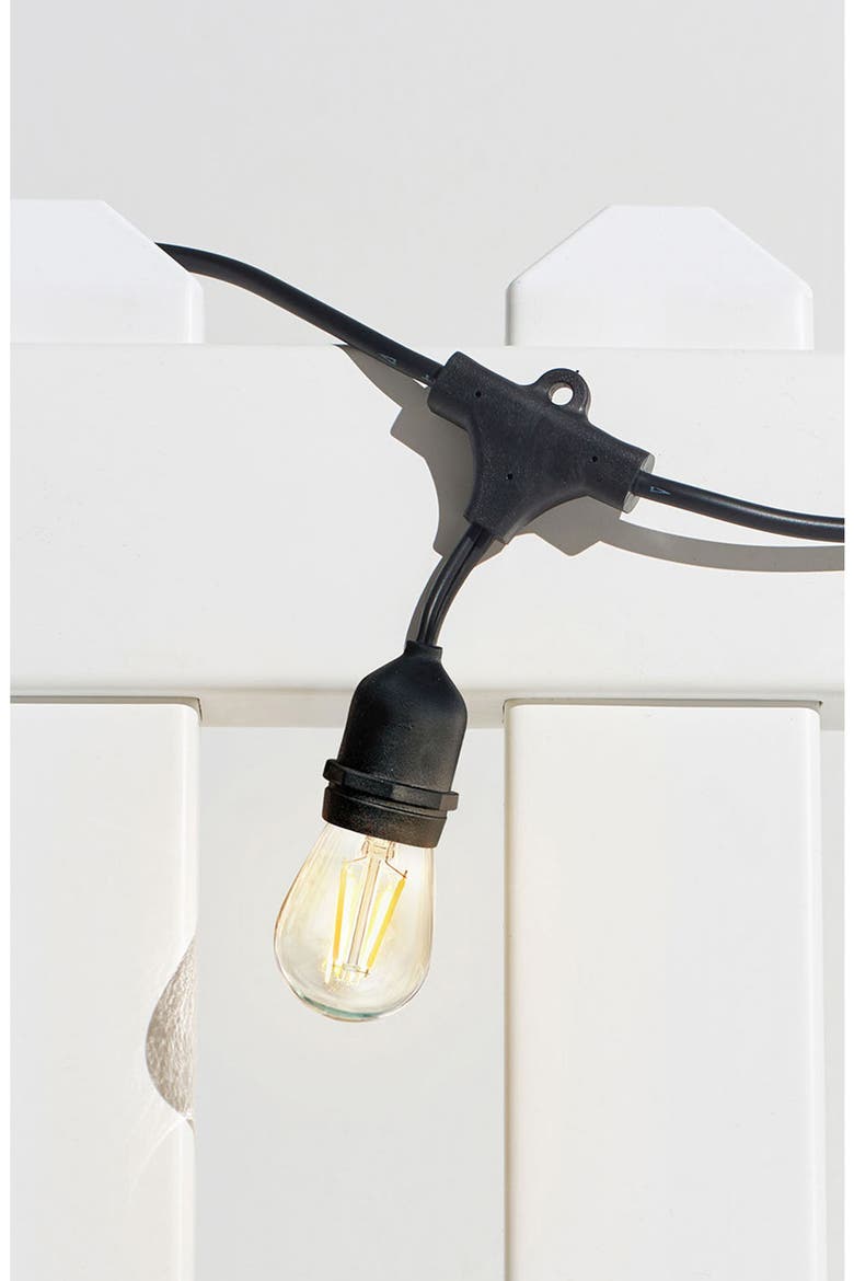 Solar-Powered Weatherproof LED 48' Outdoor String Lights - 15 Shatterproof Bulbs, Alternate, color, WARM WHITE