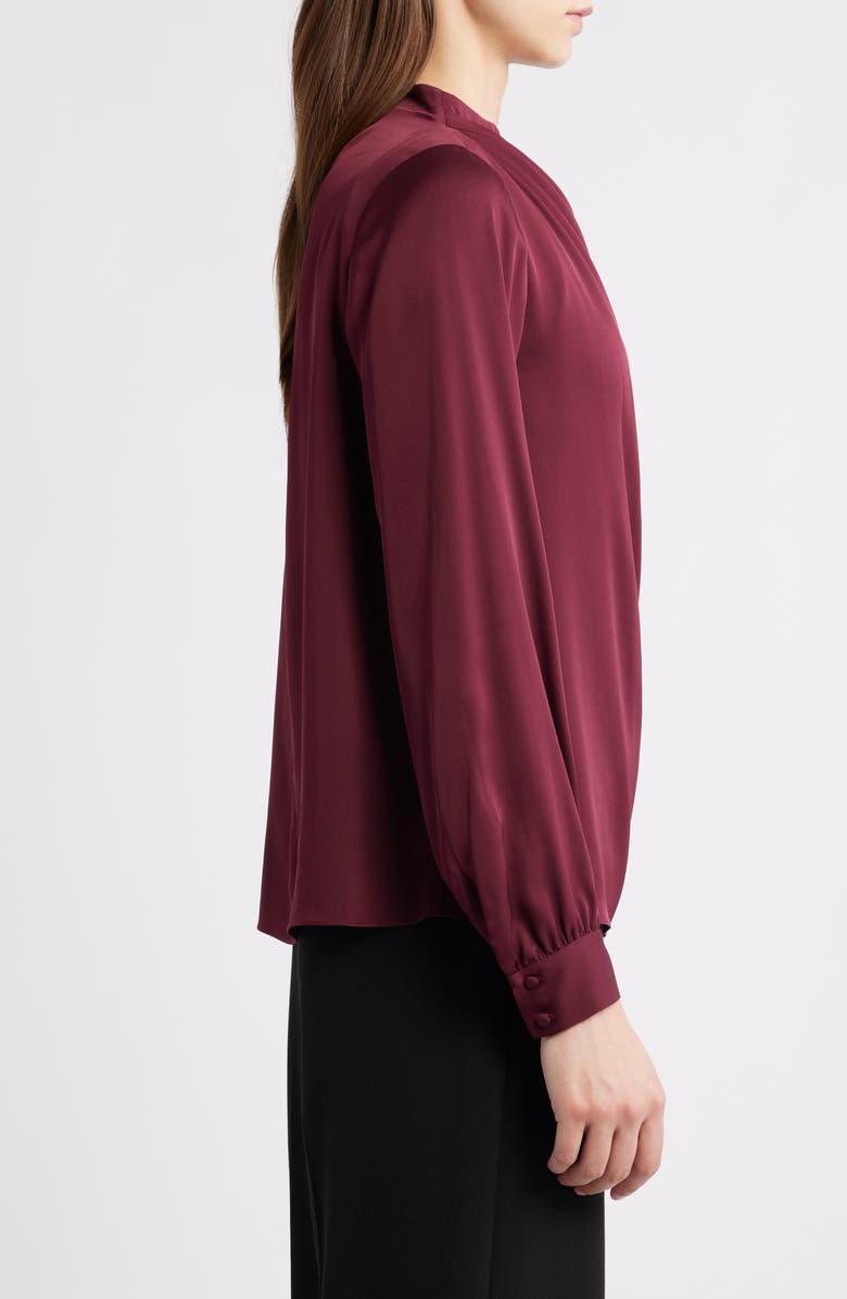 Elie Tahari The Ember Stretch Silk Top, Alternate, color, Noir Berry Red