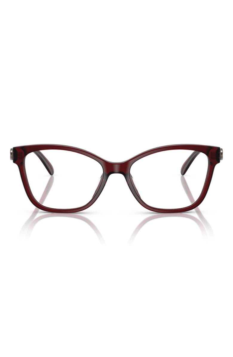 COACH 53mm Butterfly Optical Glasses, Main, color, Milky Burgundy / Demo Lens