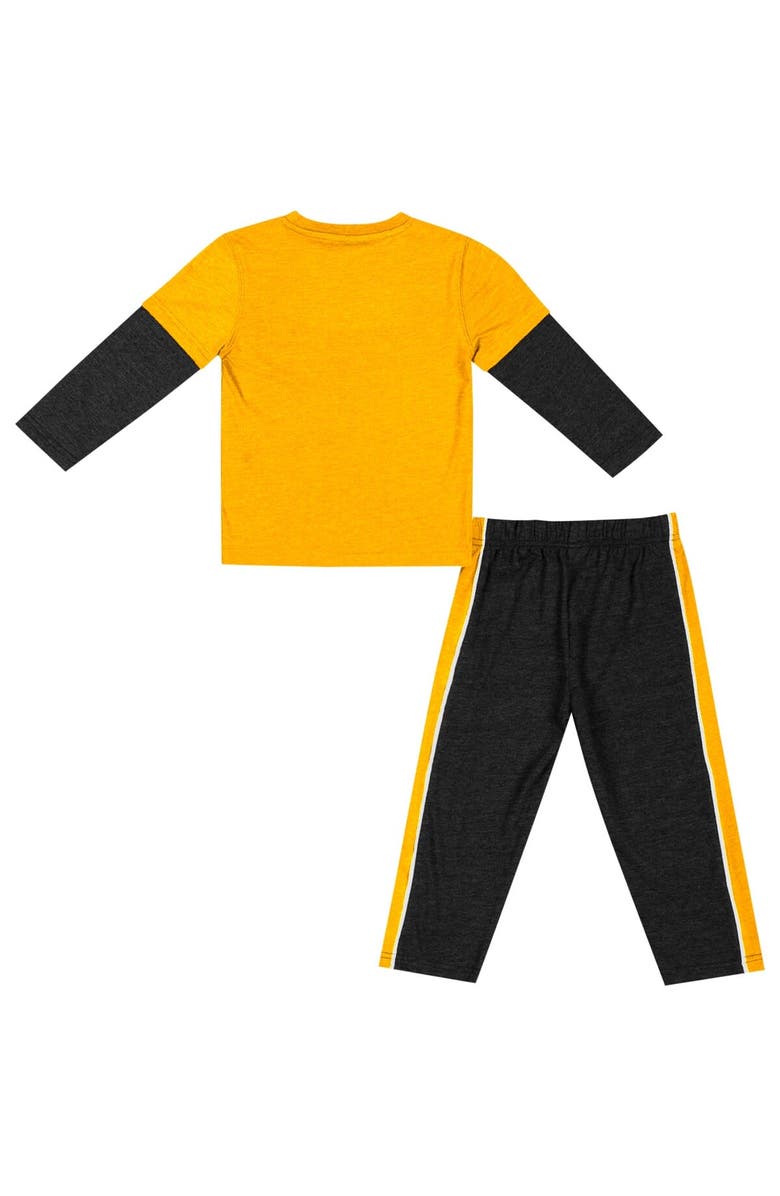 COLOSSEUM Toddler Colosseum Gold/Black Iowa Hawkeyes Long Sleeve T-Shirt & Pants Set, Alternate, color, Gold