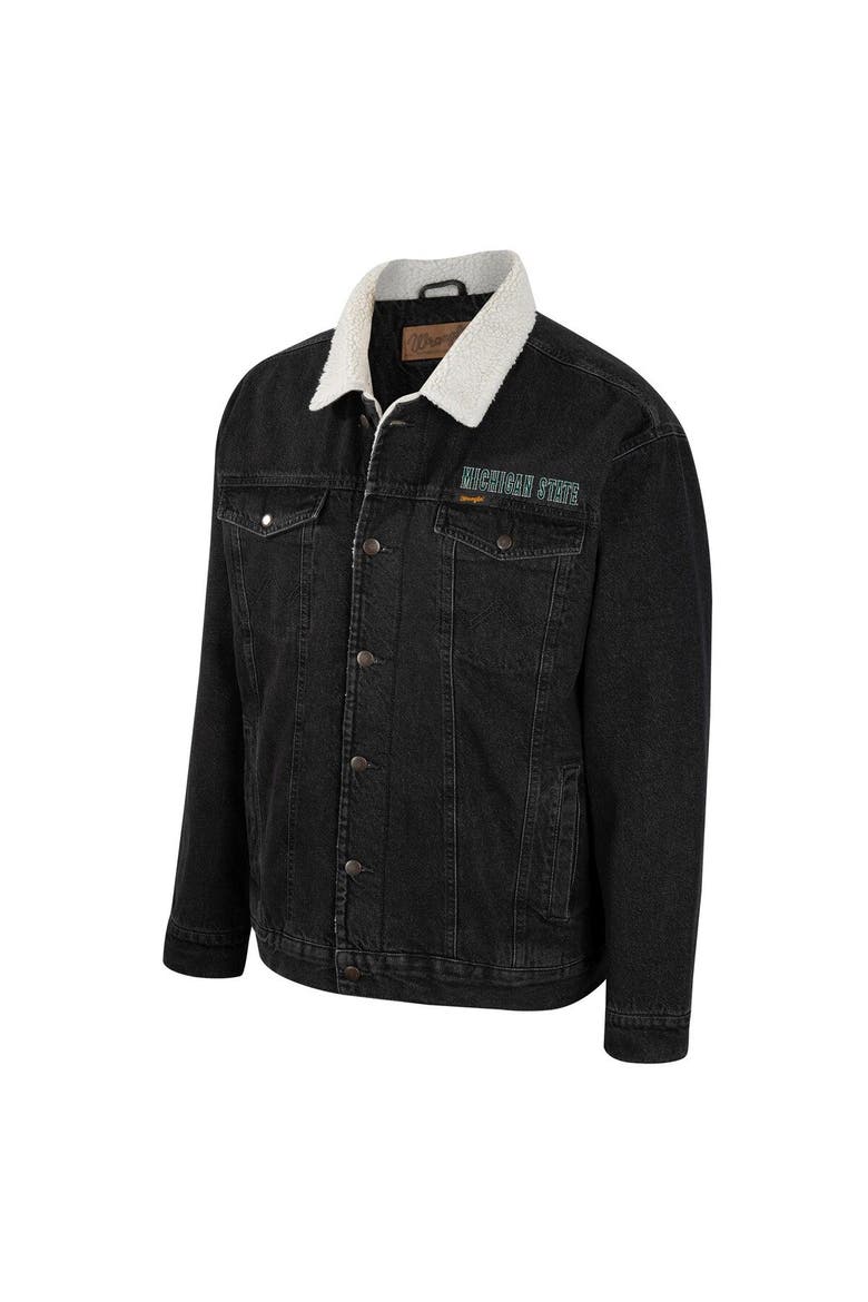 Men's Colosseum x Wrangler Charcoal Michigan State Spartans Western Button-Up Denim Jacket, Alternate, color, Charcoal