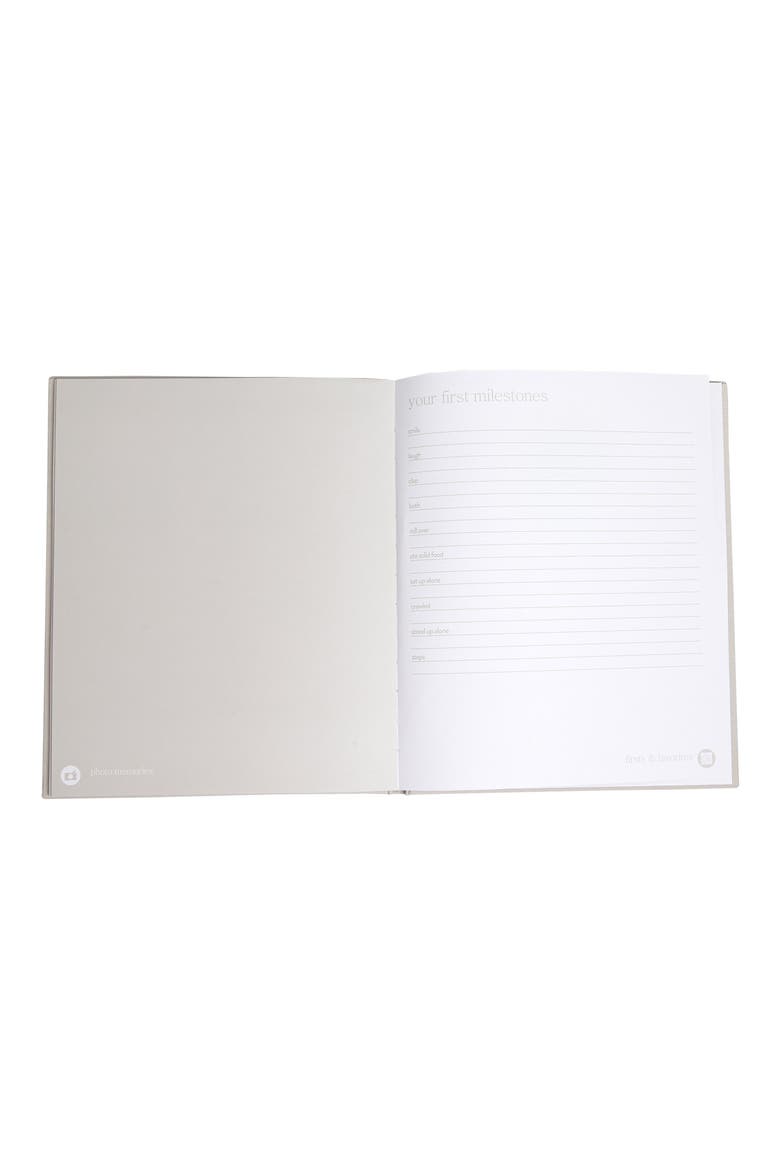 Hello Baby Gray Linen Gold Detail Keepsake Memory Book, Alternate, color, NO COLOR