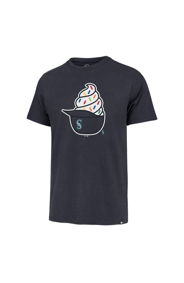 '47 Men's '47  Navy Seattle Mariners Ice Cream Helmet Franklin T-Shirt, Alternate, color, Navy