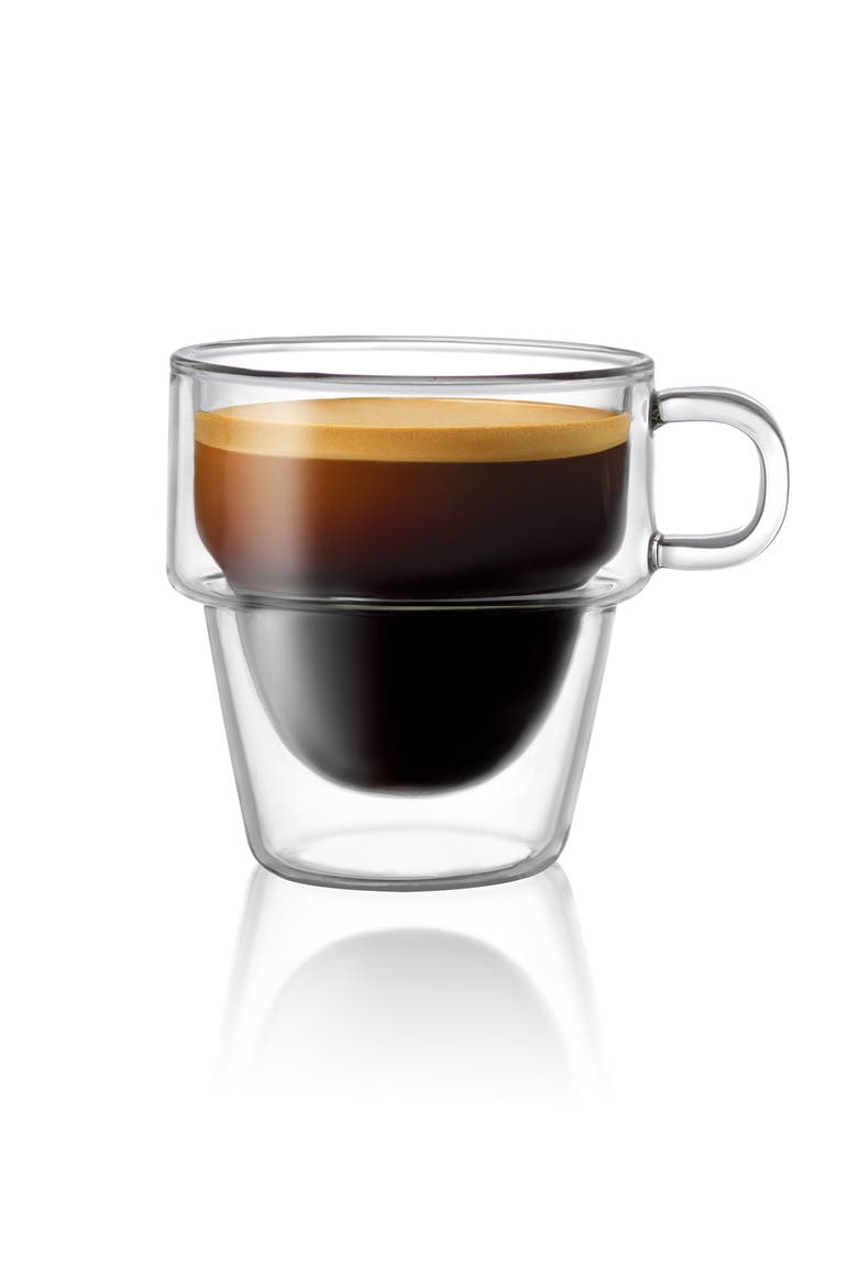 Stoiva Stackable Double Wall Espresso Cup - Set of 4, Alternate, color, CLEAR