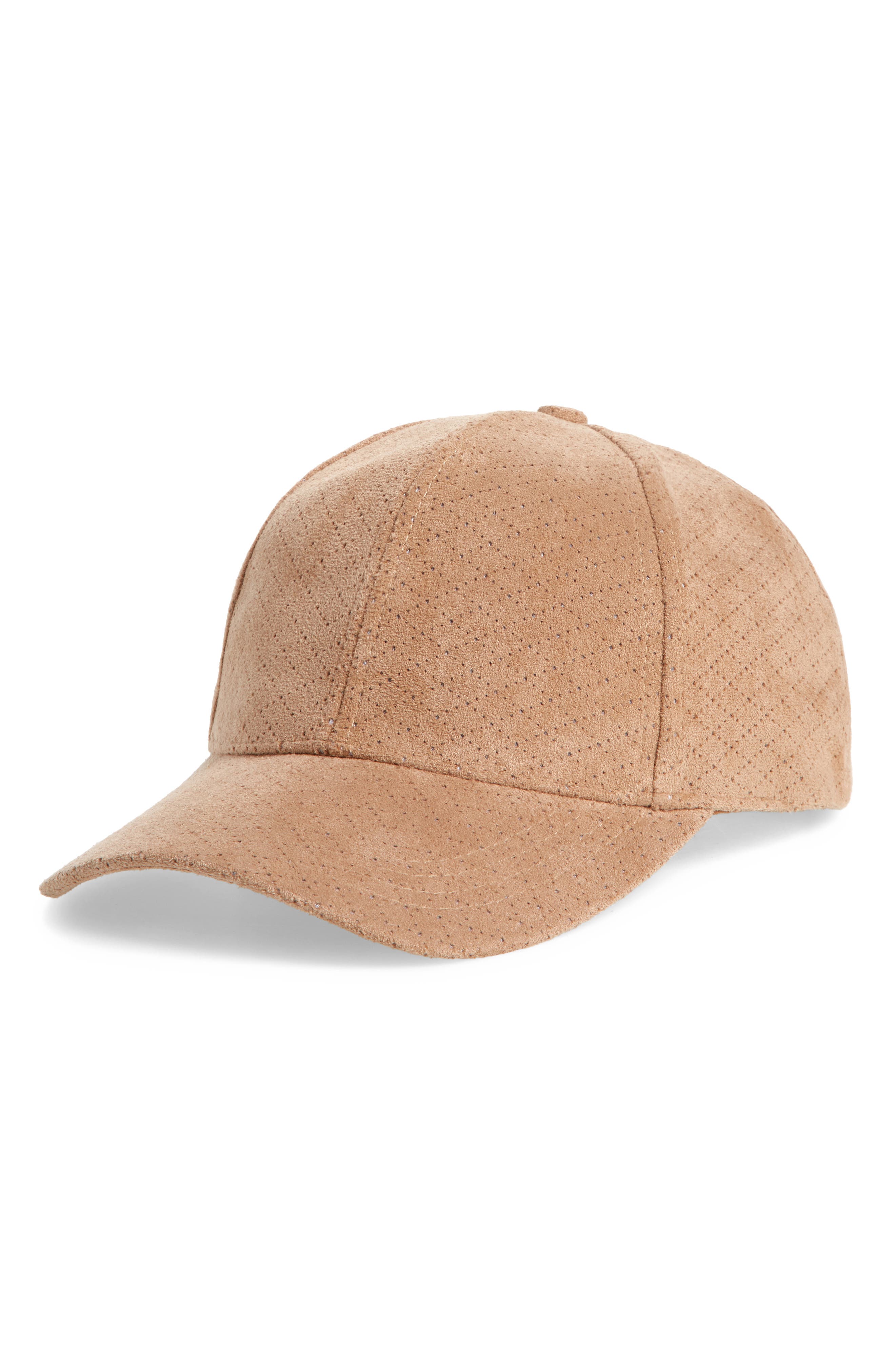 BP. Perforated Faux Suede Baseball Cap (Women) | Nordstromrack