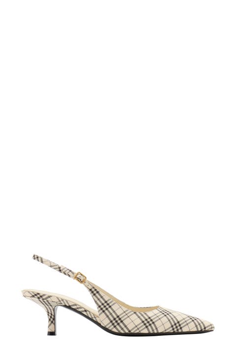 Dame Check Slingback Pump