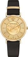 Versace V-Eternal Leather Strap Watch, 38mm