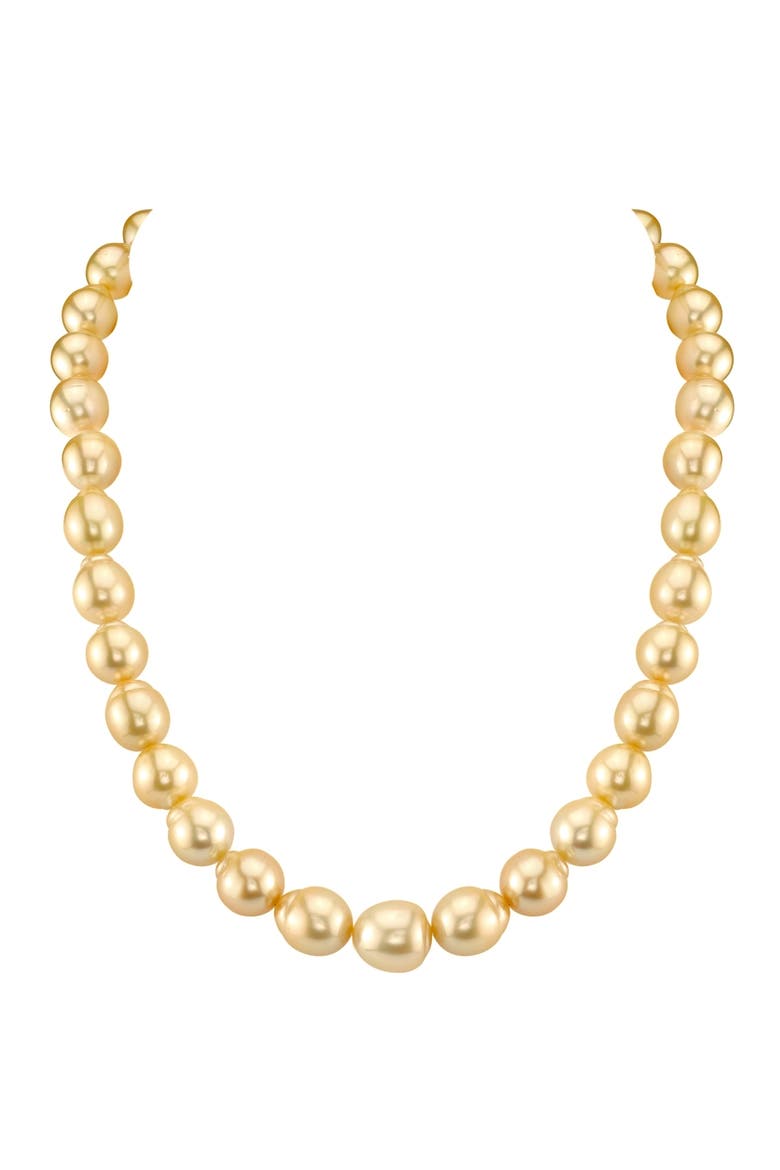 10-12mm Baroque Shaped Golden South Sea Pearl Necklace - AAA Quality, Main, color, Golden Pearl