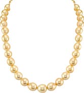 The Pearl Source 10-12mm Baroque Shaped Golden South Sea Pearl Necklace - AAA Quality