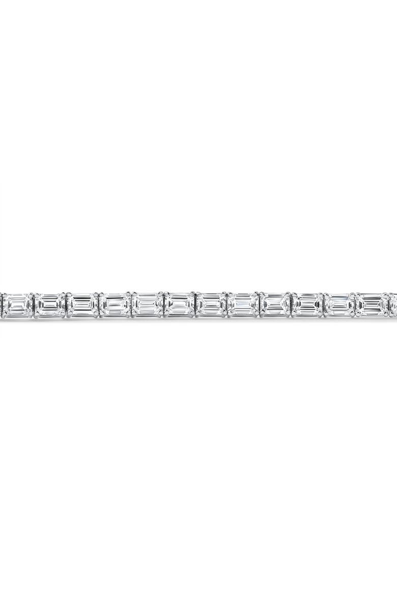 Bliss Diamond 7Ct Emerald Cut Diamond East West Tennis Bracelet 14k Gold Lab Grown, Alternate, color, 14K White Gold