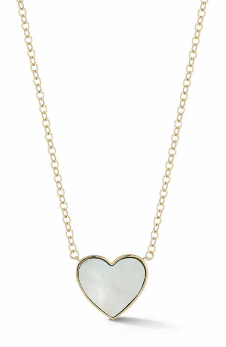Ember Fine Jewelry 14k Gold Mother-of-Pearl Heart Pendant Necklace
