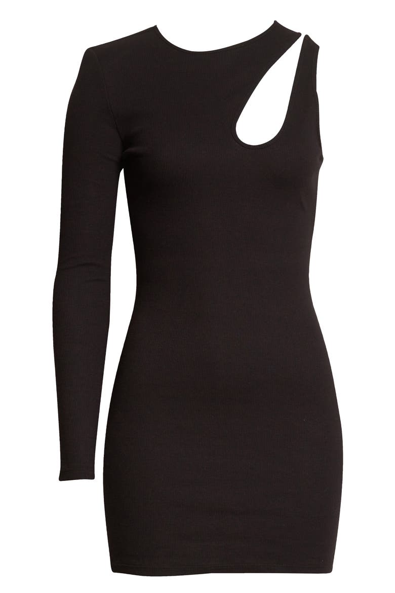 Gender Inclusive R4 Long Sleeve Knit Cutout Dress, Alternate, color, BLACK