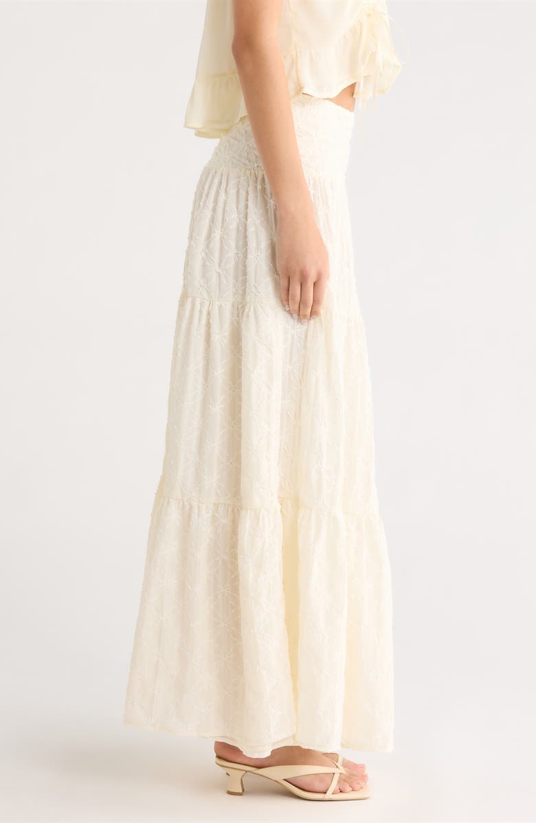 Princess Polly Embroidered Maxi Skirt, Alternate, color, Cream