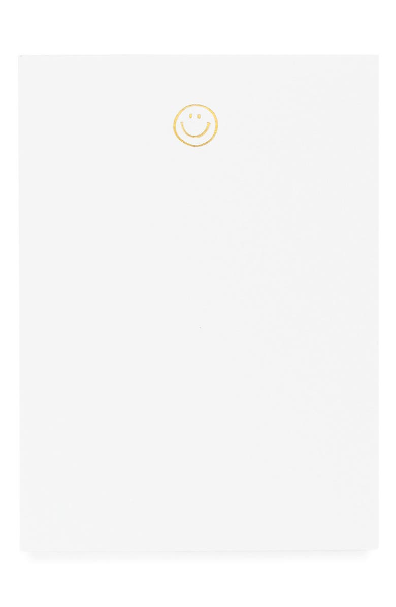 Sugar Paper Smiley Mini Note Pad, Main, color, White