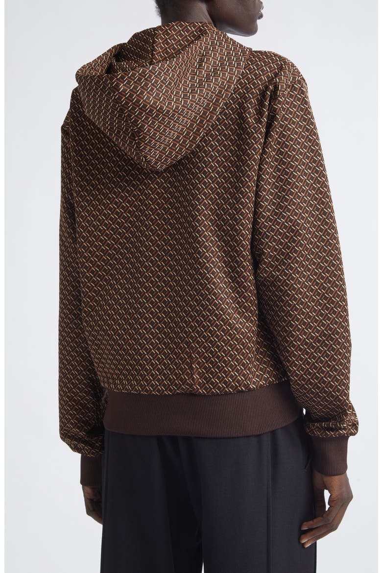Hooded Jacquard Track Jacket, Alternate, color, BROWN/ CARAMEL/ CAMEL