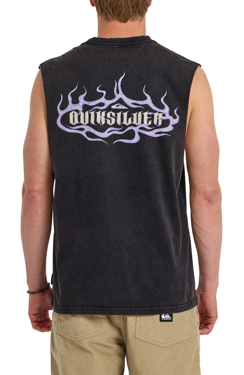 Quiksilver Dark Torch Sleeveless Cotton Graphic T-Shirt, Alternate, color, Phantom