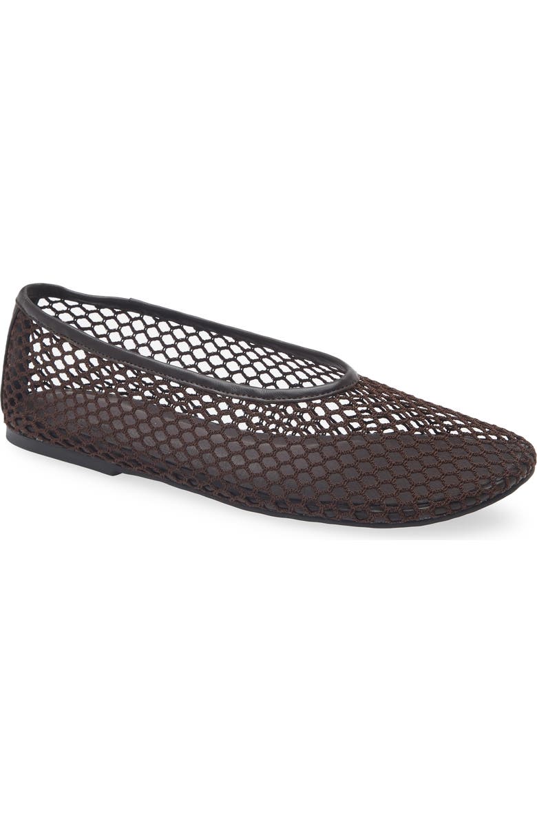 Tony Bianco Mazey Ballet Flat, Main, color, Chocolate Mesh