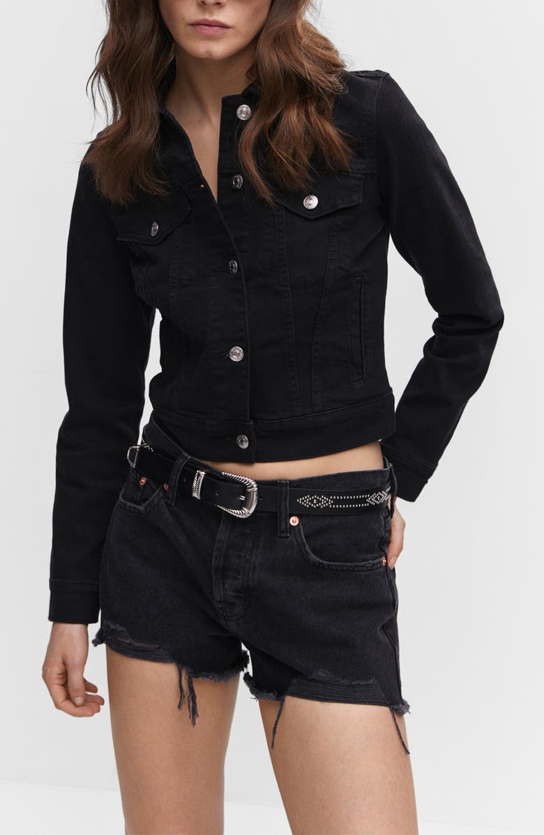 MANGO Slim Fit Denim Jacket, Alternate, color, 