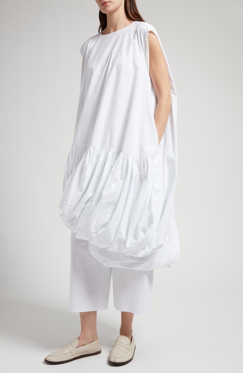The Row Tadao Bubble Hem Cotton Dress, Alternate, color,