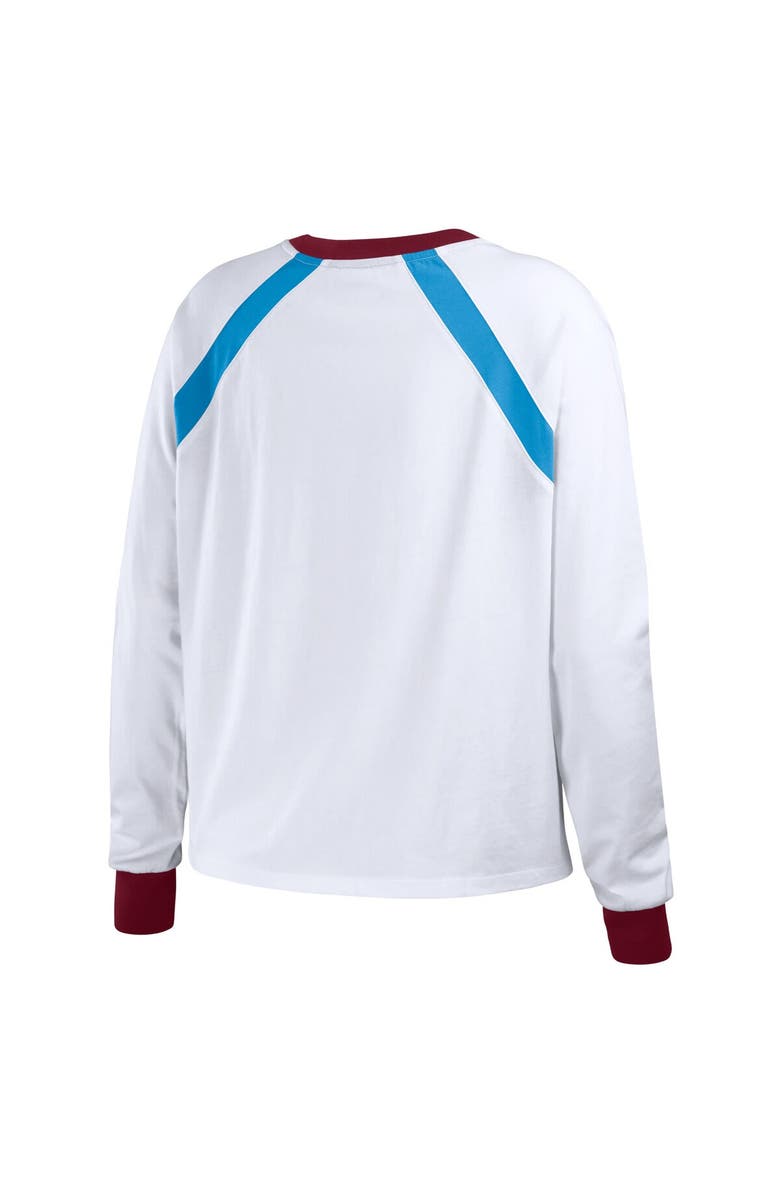 WEAR by Erin Andrews Women's WEAR by Erin Andrews White Philadelphia Phillies Raglan Long Sleeve T-Shirt, Alternate, color,