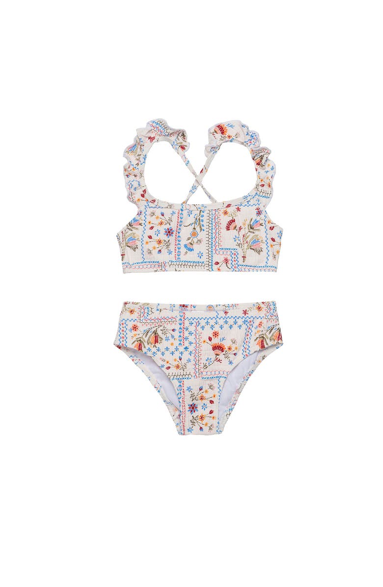 Gottex Kids Floral Soul Textured Scoop Neck Ruffle Swim Set, Main, color, Multi-Soul