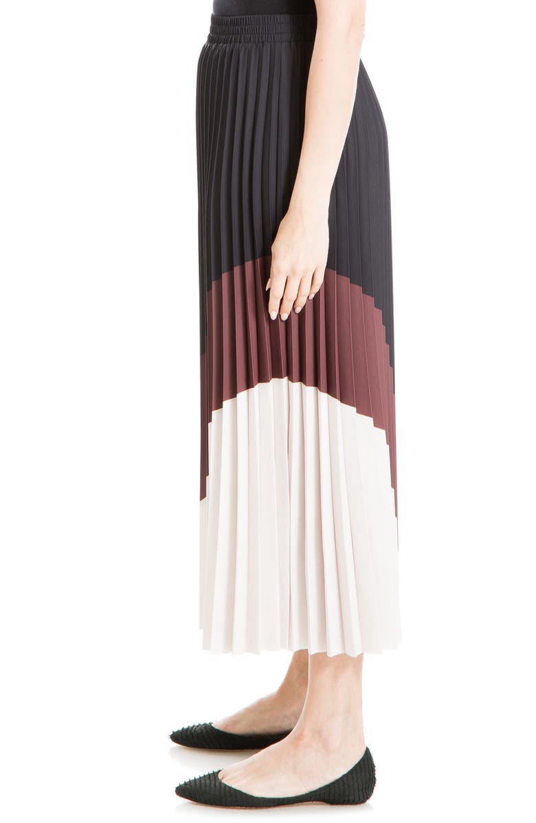 MAX STUDIO Chevron Colorblock Pleated Maxi Skirt, Alternate, color, 