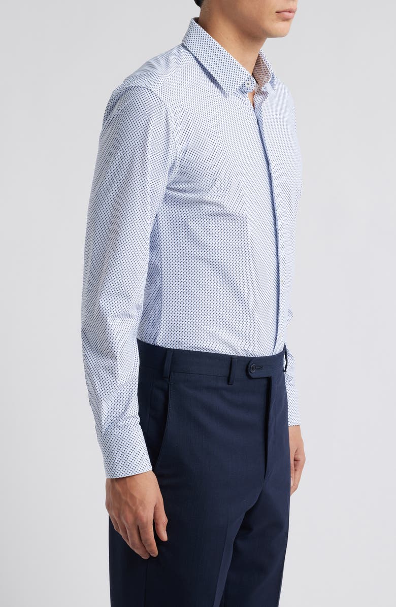 BOSS Hank Kent Slim Fit Performance Stretch Dress Shirt, Alternate, color, Lt Past/Bu