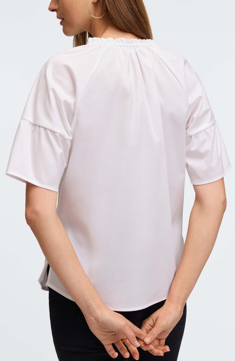 Foxcroft Vicky Stretch Cotton Blend Poplin Top, Alternate, color, White