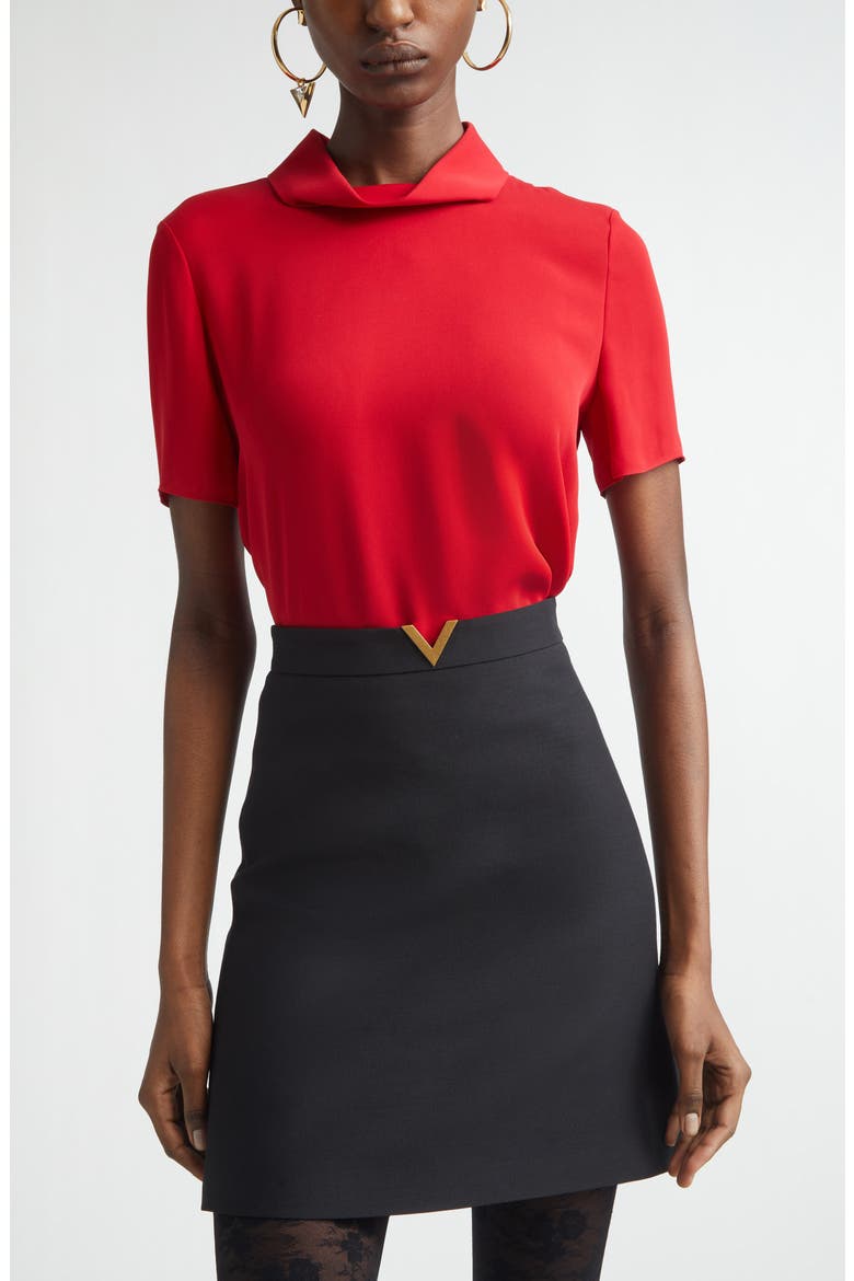 Silk Georgette Top, Main, color, PINK