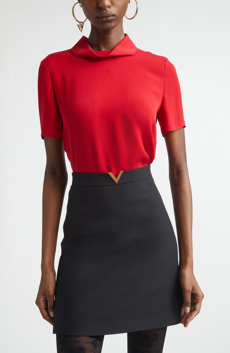 Valentino Silk Georgette Top, Main, color, Pink