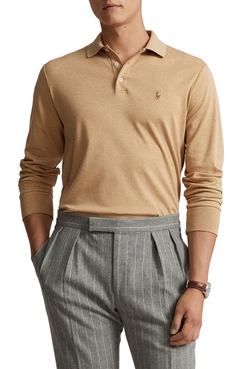 Polo Ralph Lauren Long Sleeve Pima Cotton Polo, Main, color, 