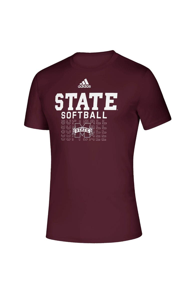 Men's adidas Maroon Mississippi State Bulldogs Locker Repeat Softball Creator AEROREADY T-Shirt, Alternate, color, Maroon