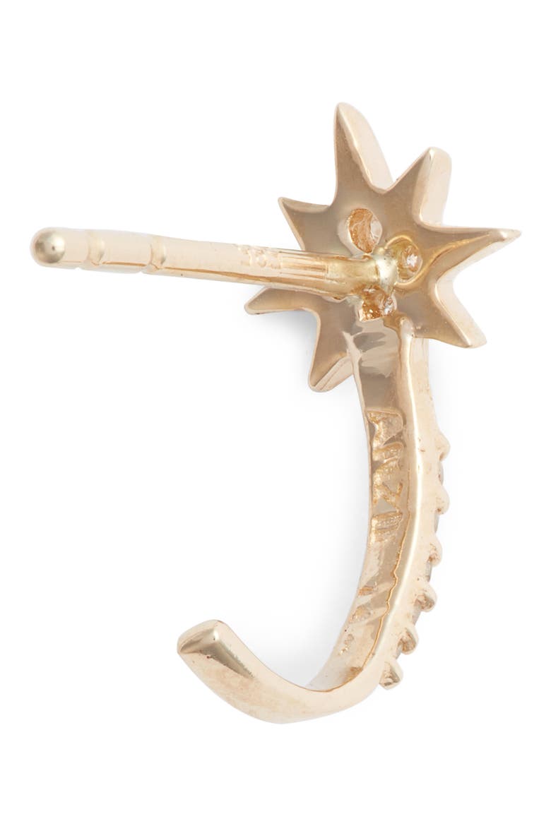 Diamond Star Half Hoop Huggie Earrings, Alternate, color, GOLD